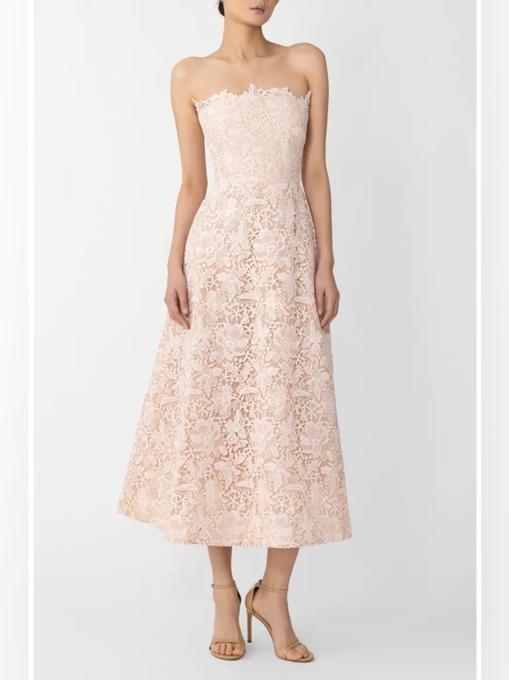 SAU LEE Rosalia Dress in Sheer Pink NWT US 8